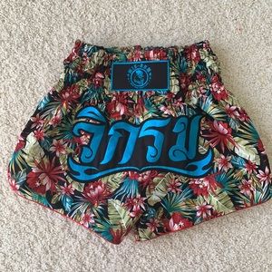 Floral Muay Thai shorts. Made in Thailand